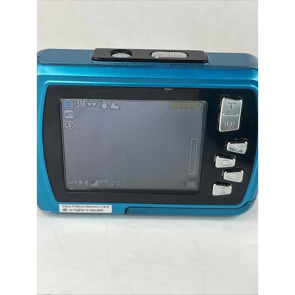 Polaroid iSO48N Waterproof Digital Camera TEAL With Case 16MP - TESTED WORKING
